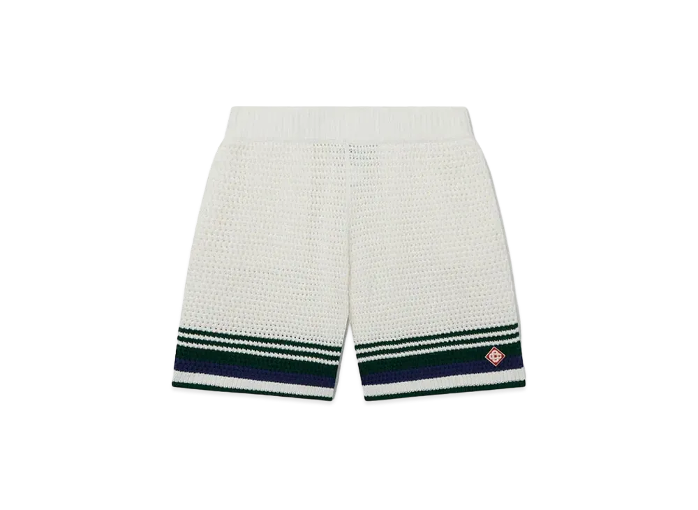 Casablanca Crochet Tennis Shorts Men's "White"