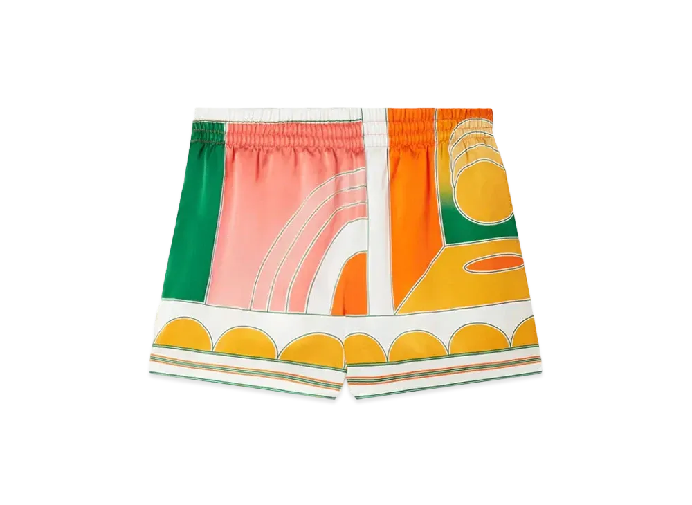 Casablanca Summer Court Silk Shorts "Multi"
