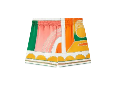 Casablanca Summer Court Silk Shorts "Multi"