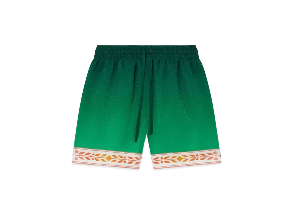 Casablanca Unity Is Power Silk Shorts "Green"