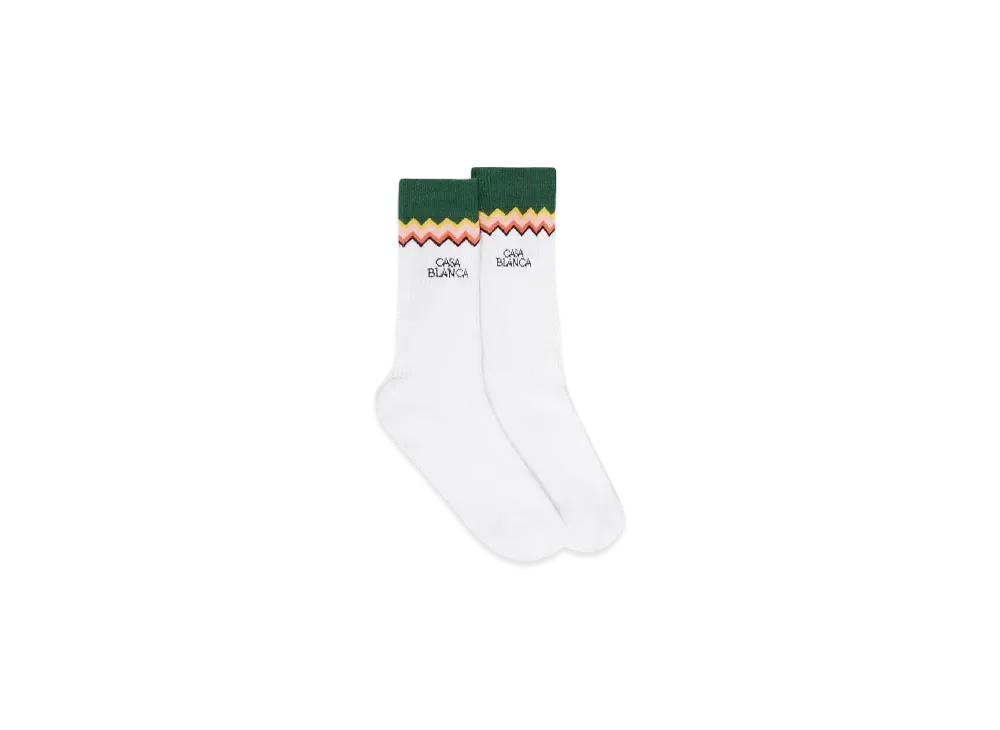 Casablanca Casa Zig Zag Socks "White"