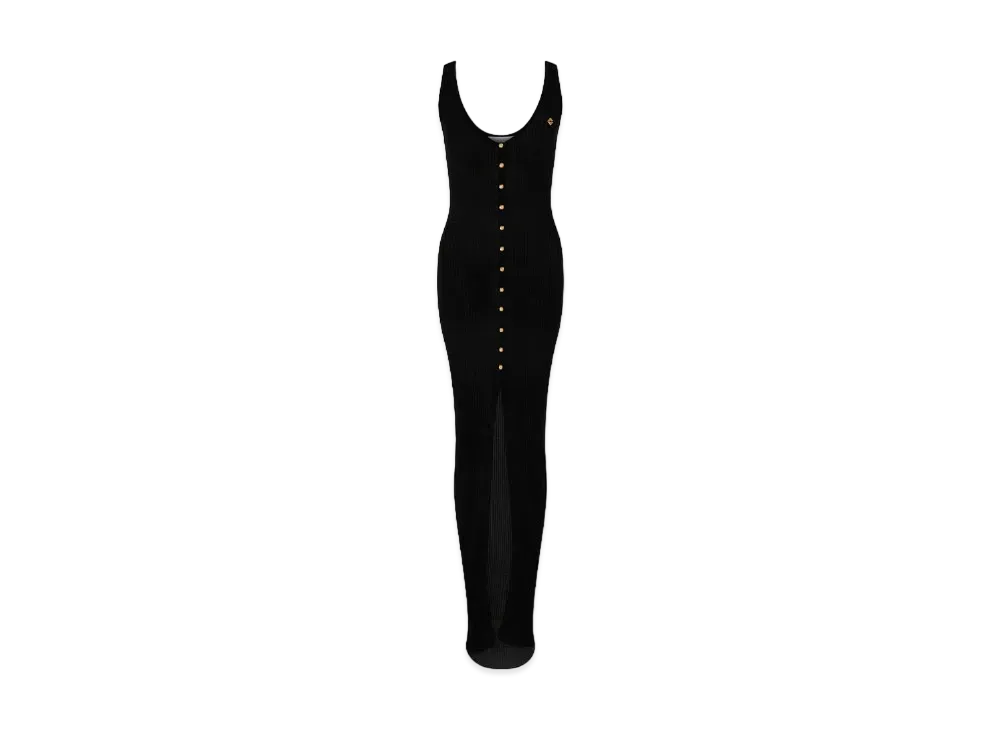 Casablanca Long Ribbed Dress "Black"