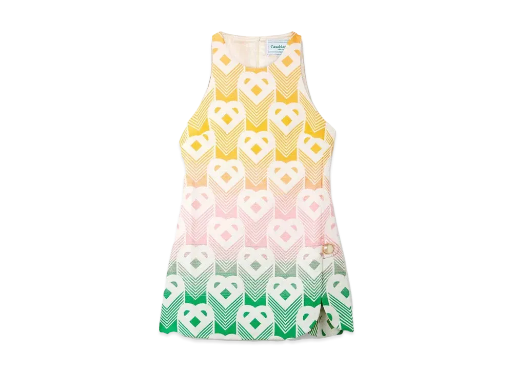 Casablanca Gradient Heart Monogram Shift Dress "Multi"