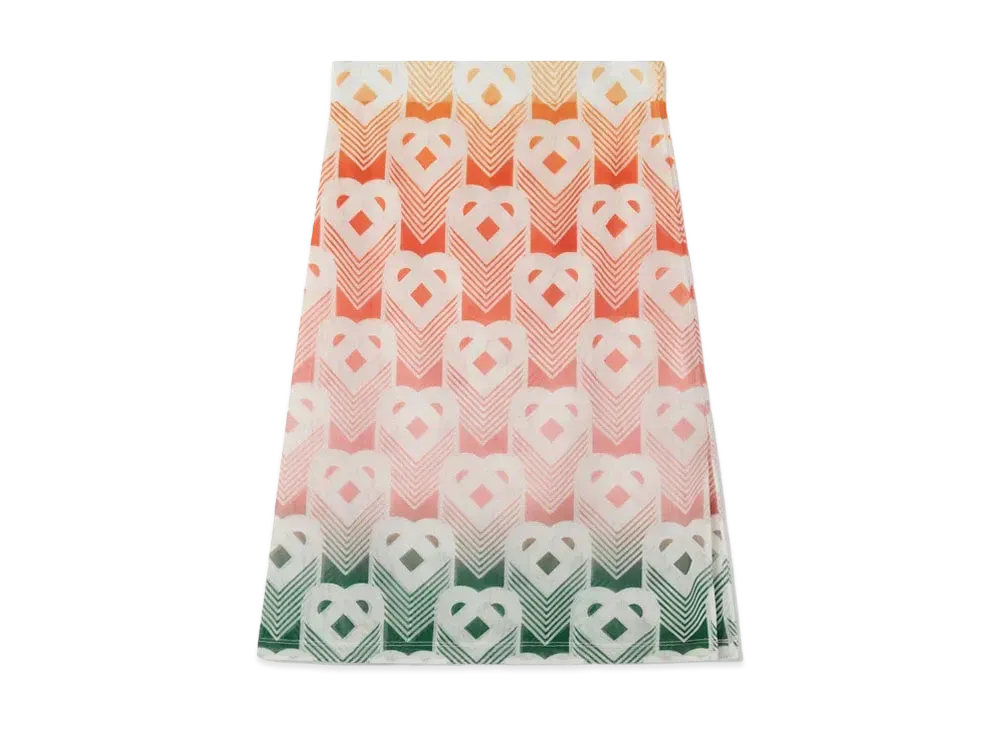Casablanca Gradient Heart Monogram Mesh Skirt "Multi"