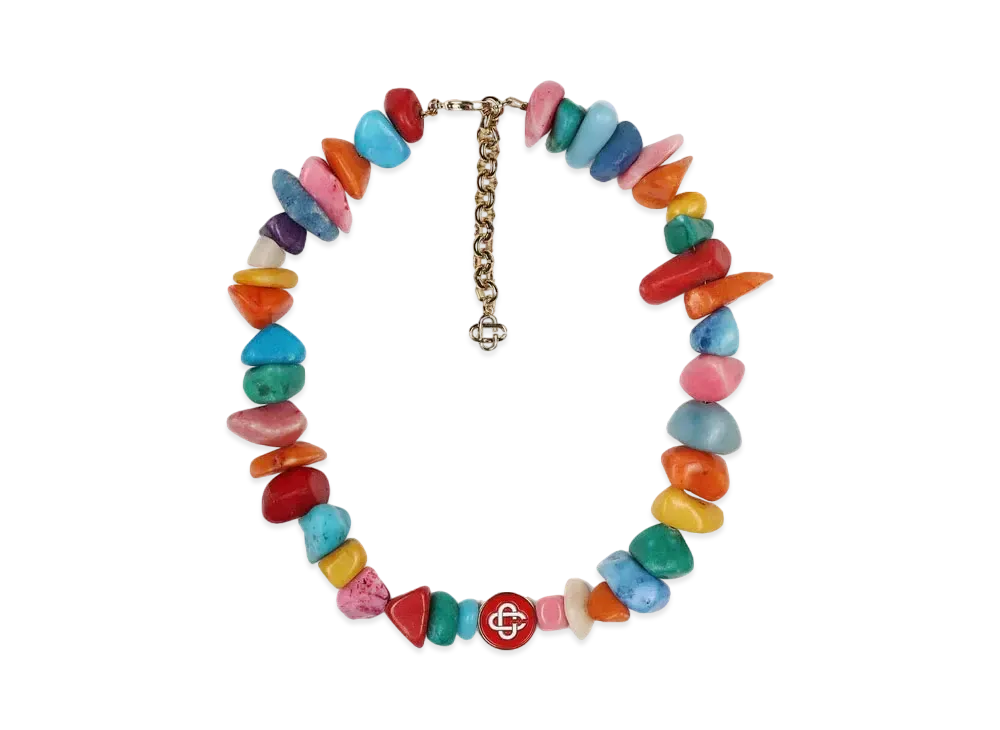 Casablanca Nigerian Pebble Stone Necklace "Multi"