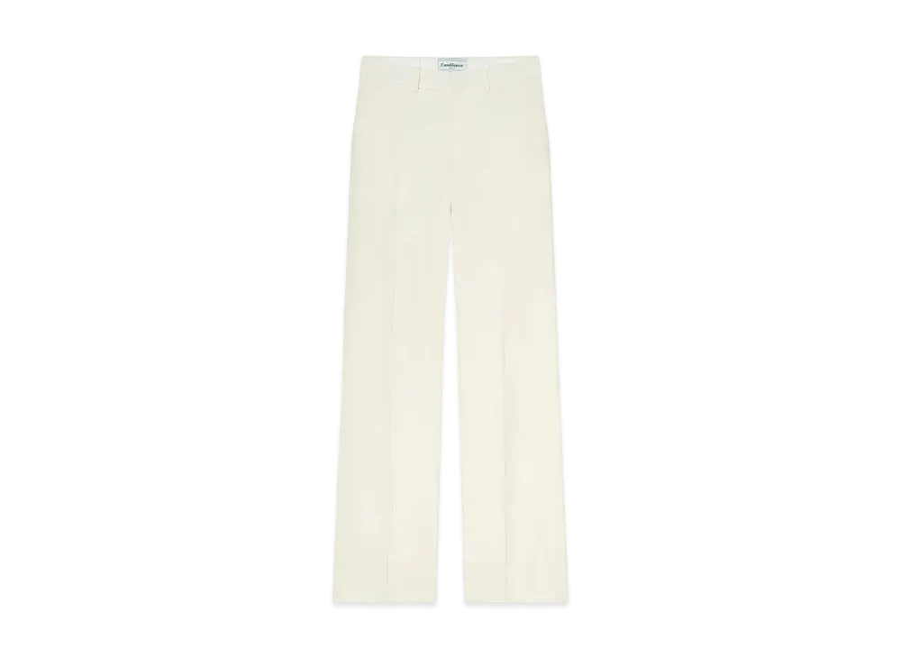 Casablanca Silk Suiting Wide Leg Trousers "White"