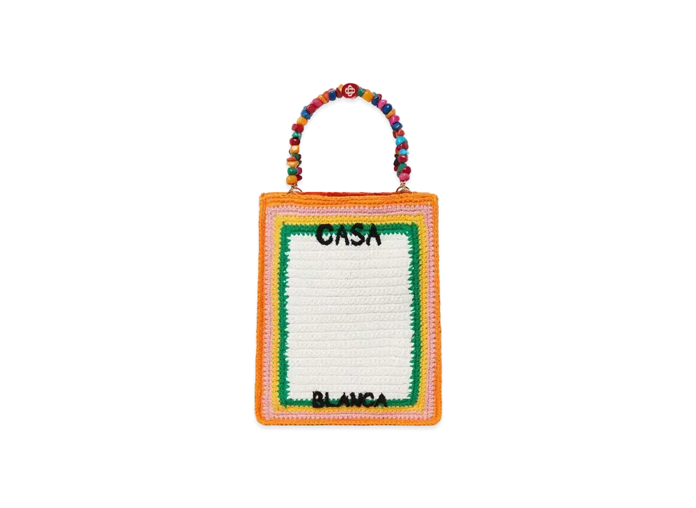 Casablanca Pebble Handle Crochet Bag "Multi"