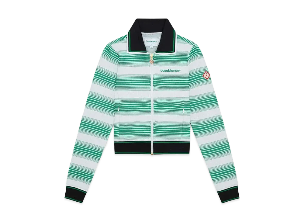 Casablanca Striped Track Jacket "White And Green"