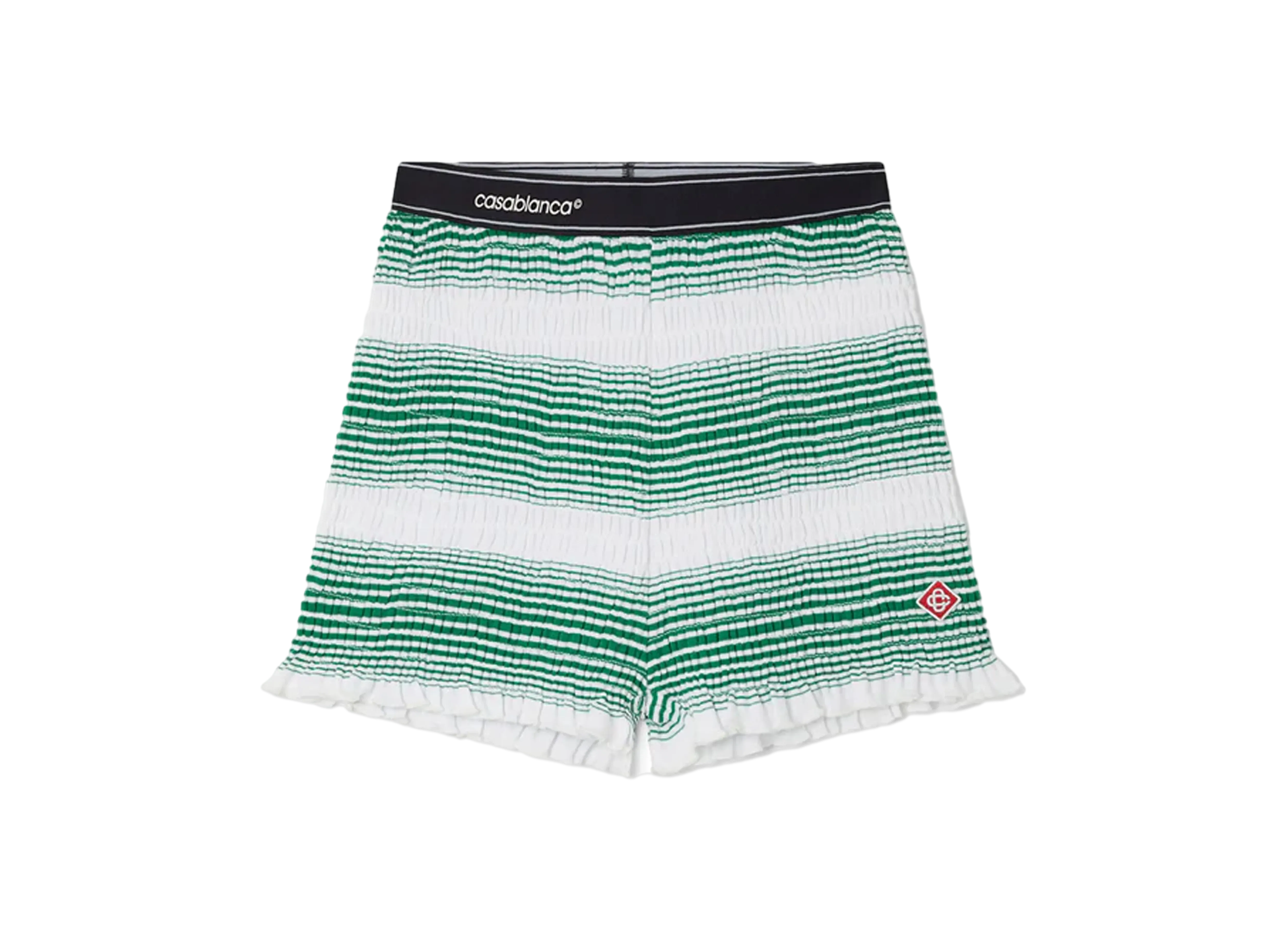 Casablanca Gradient Striped Shorts "White And Green"