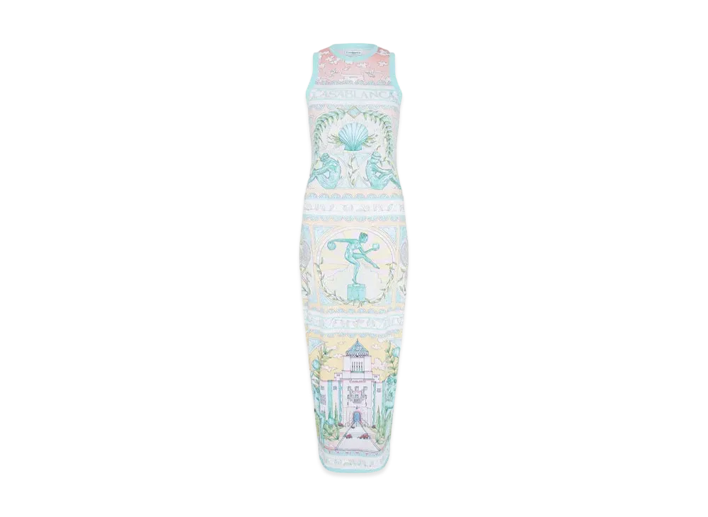 Casablanca Vase Midi Dress "Multi"