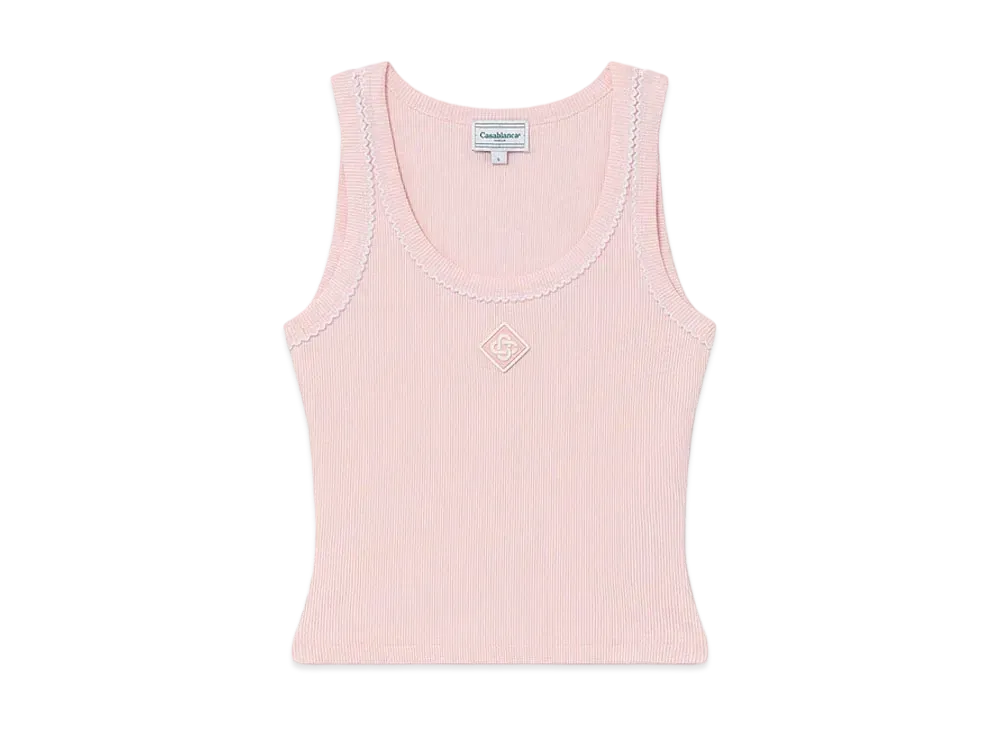 Casablanca Rib Tank Top "Pale Pink"