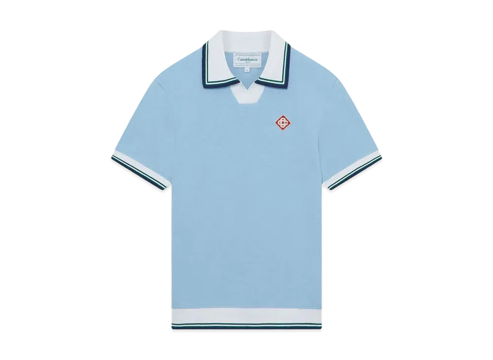 Casablanca Pique Polo Shirt "Blue"