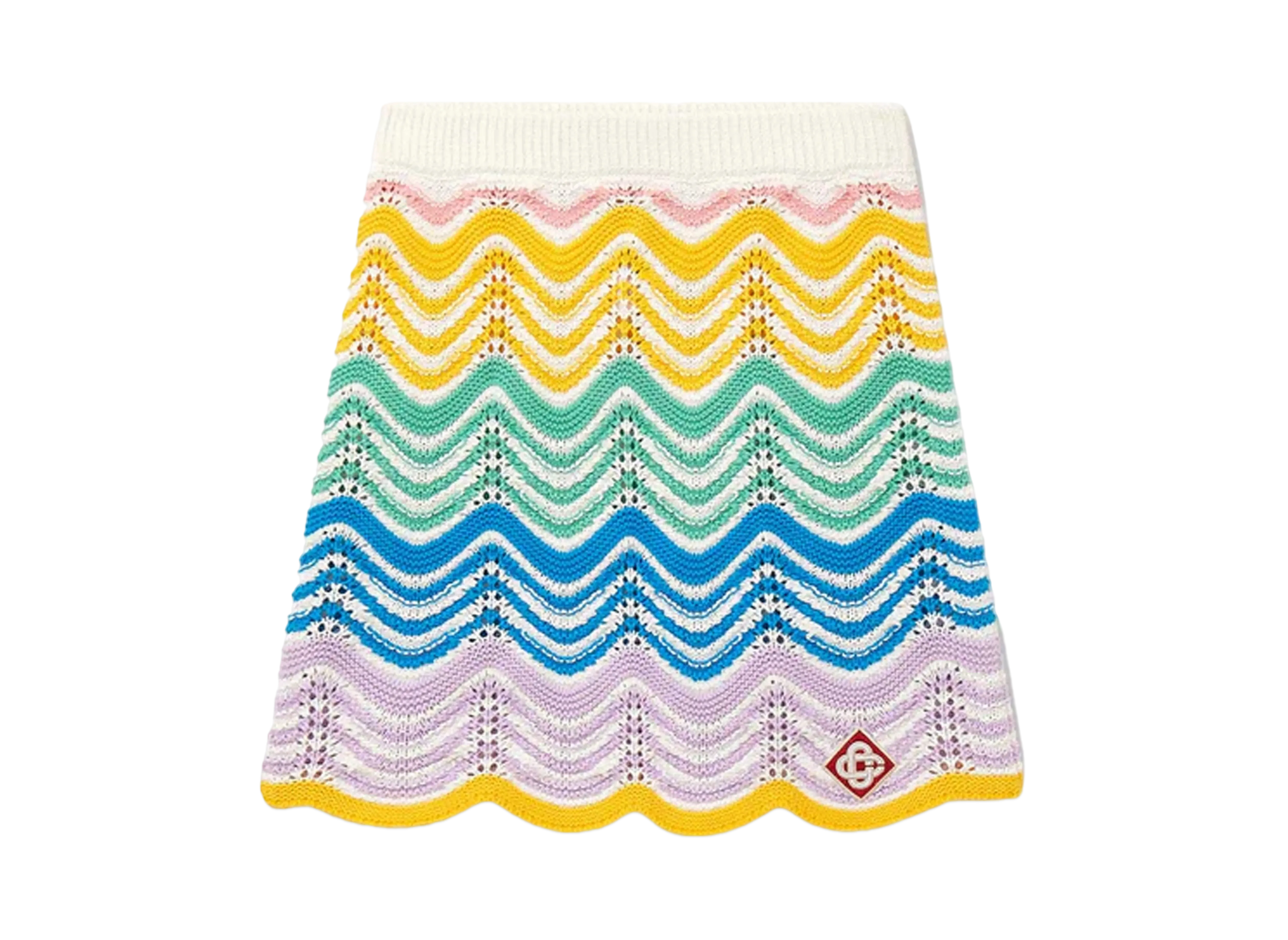 Casablanca Gradient Wave Crochet Skirt "Multi"