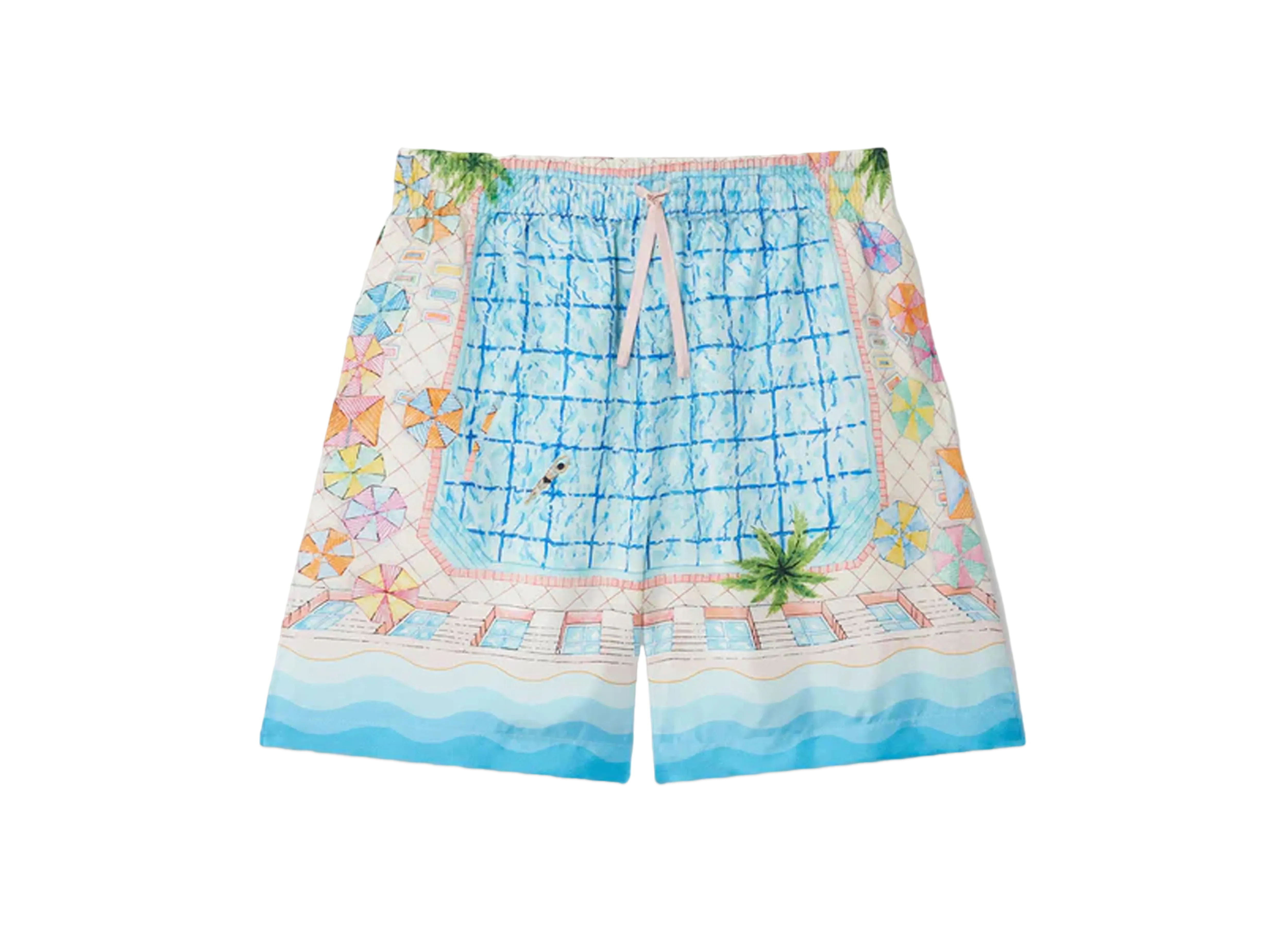 Casablanca Le Plongeon Silk Shorts "Multi"