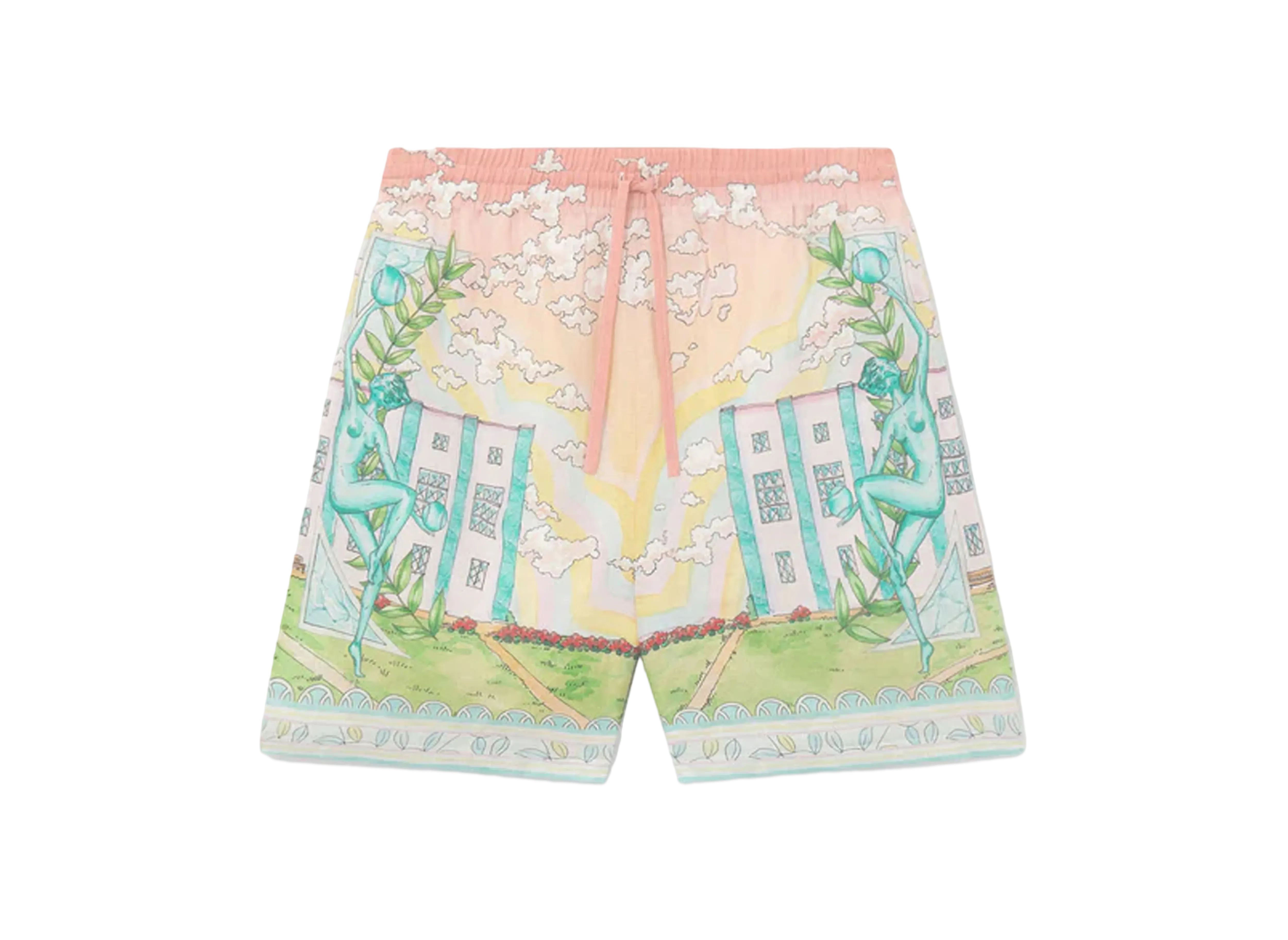 Casablanca Vase Linen Shorts "Multi"