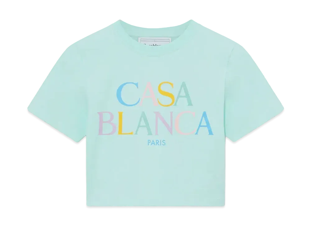Casablanca Stacked Logo Cropped T-Shirt "Mint Green"