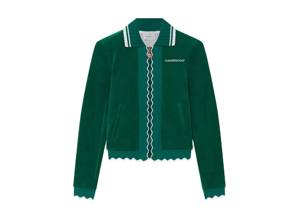 Casablanca Scalloped Track Jacket "Evergreen"