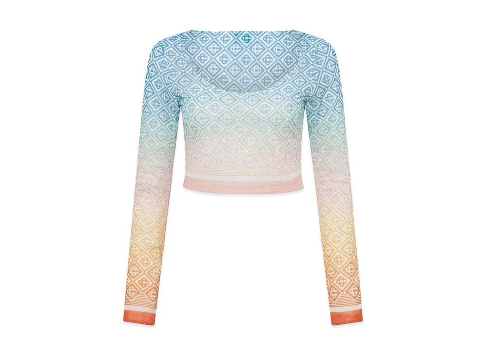 Casablanca Gradient Monogram Mesh Top "Multi"