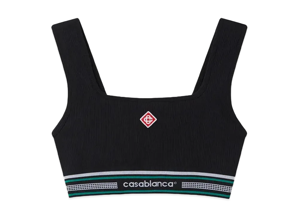 Casablanca Seamless Cropped Top "Black"