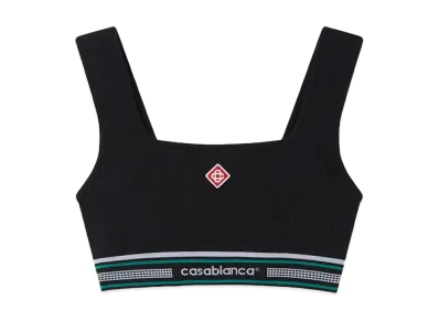 Casablanca Seamless Cropped Top "Black"