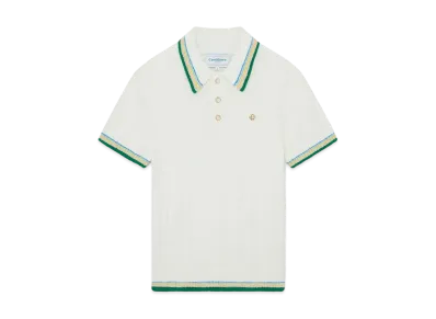 Casablanca Rib Boucle Polo Shirt "White"