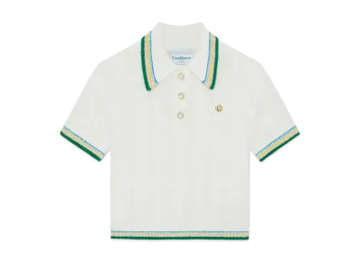 Casablanca Rib Boucle Polo Shirt "White"