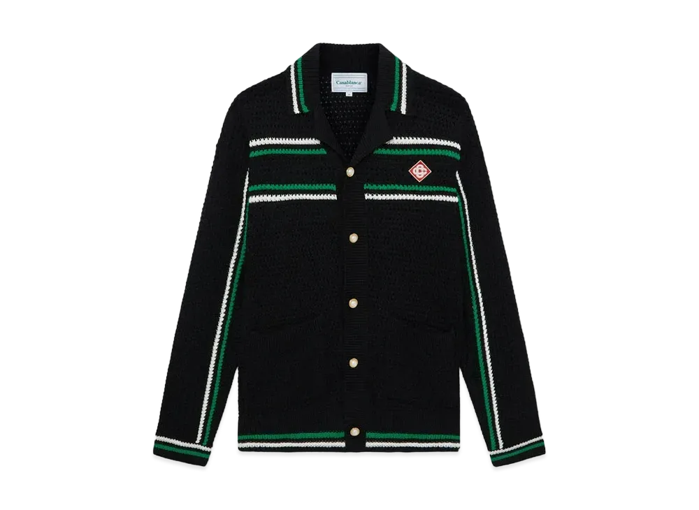Casablanca Crochet Tennis Shacket "Black"