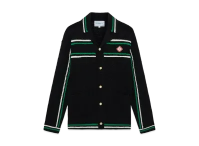 Casablanca Crochet Tennis Shacket "Black"