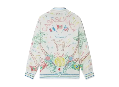 Casablanca Crayon Tennis Club Silk Shirt "Multi"