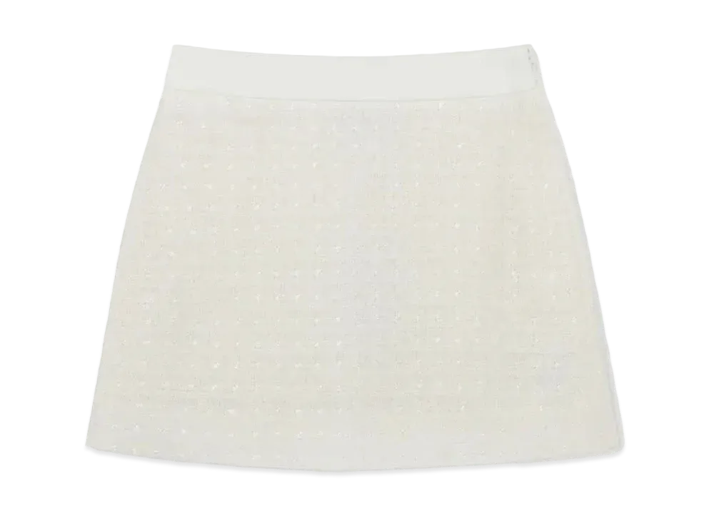 Casablanca Tweed Mini Skirt "Ivory"