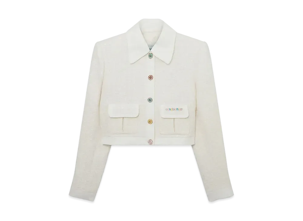 Casablanca Tweed Fitted Jacket "Ivory"
