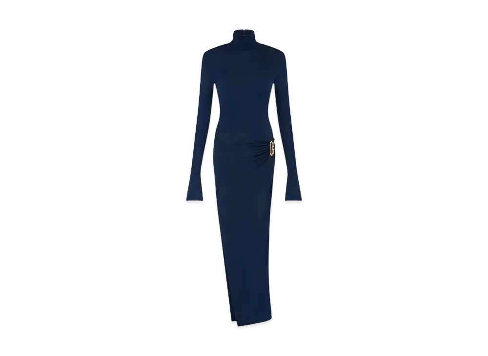 Casablanca Tucked Sheath Dress "Navy"