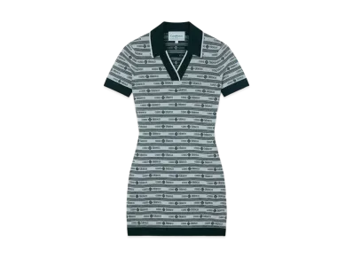 Casablanca Evergreen Logo Polo Dress "Evergreen/White"