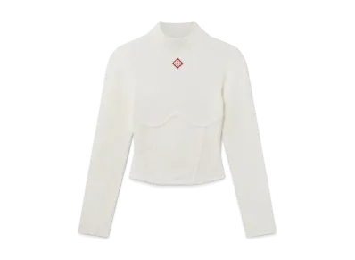 Casablanca Boucle Bustier Top "White"