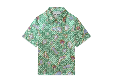 Casablanca Greek Icons Quarter Zip Shirt "Multi"