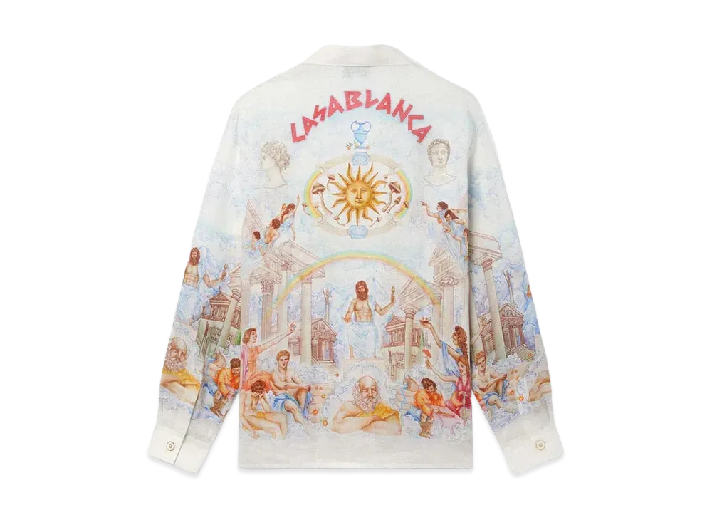 Casablanca Le Temple Du Savoir Silk Shirt "Multi"