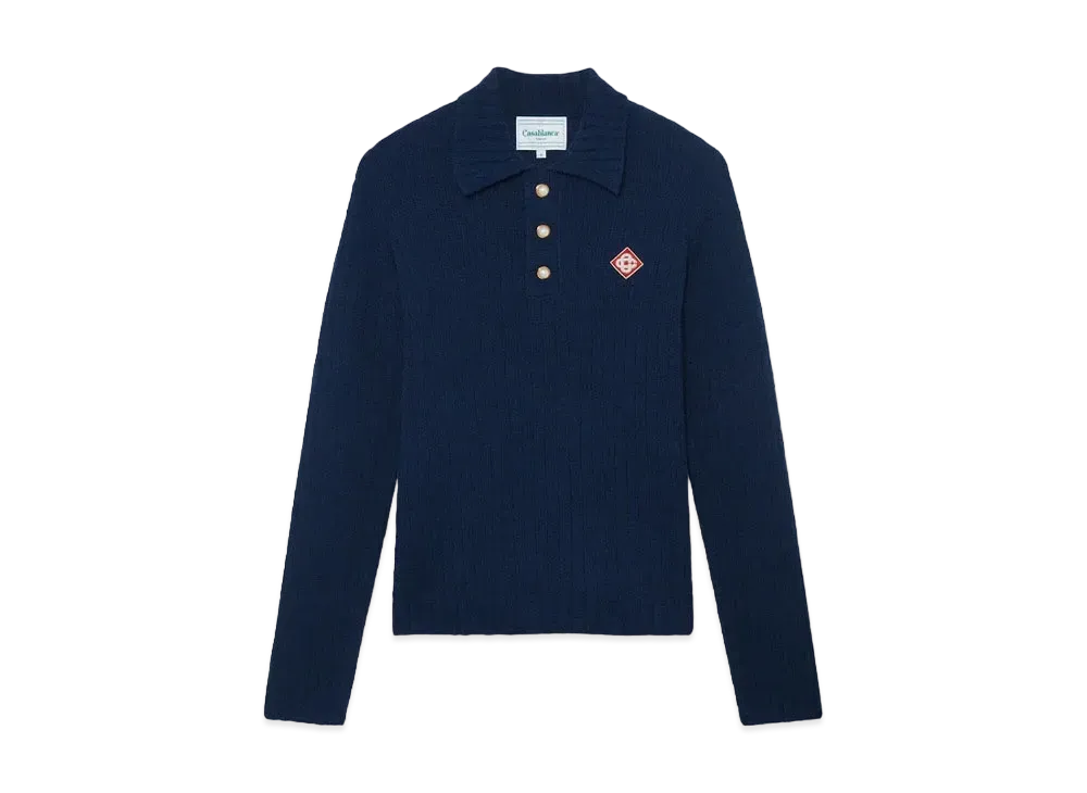 Casablanca Boucle Polo Shirt "Navy"