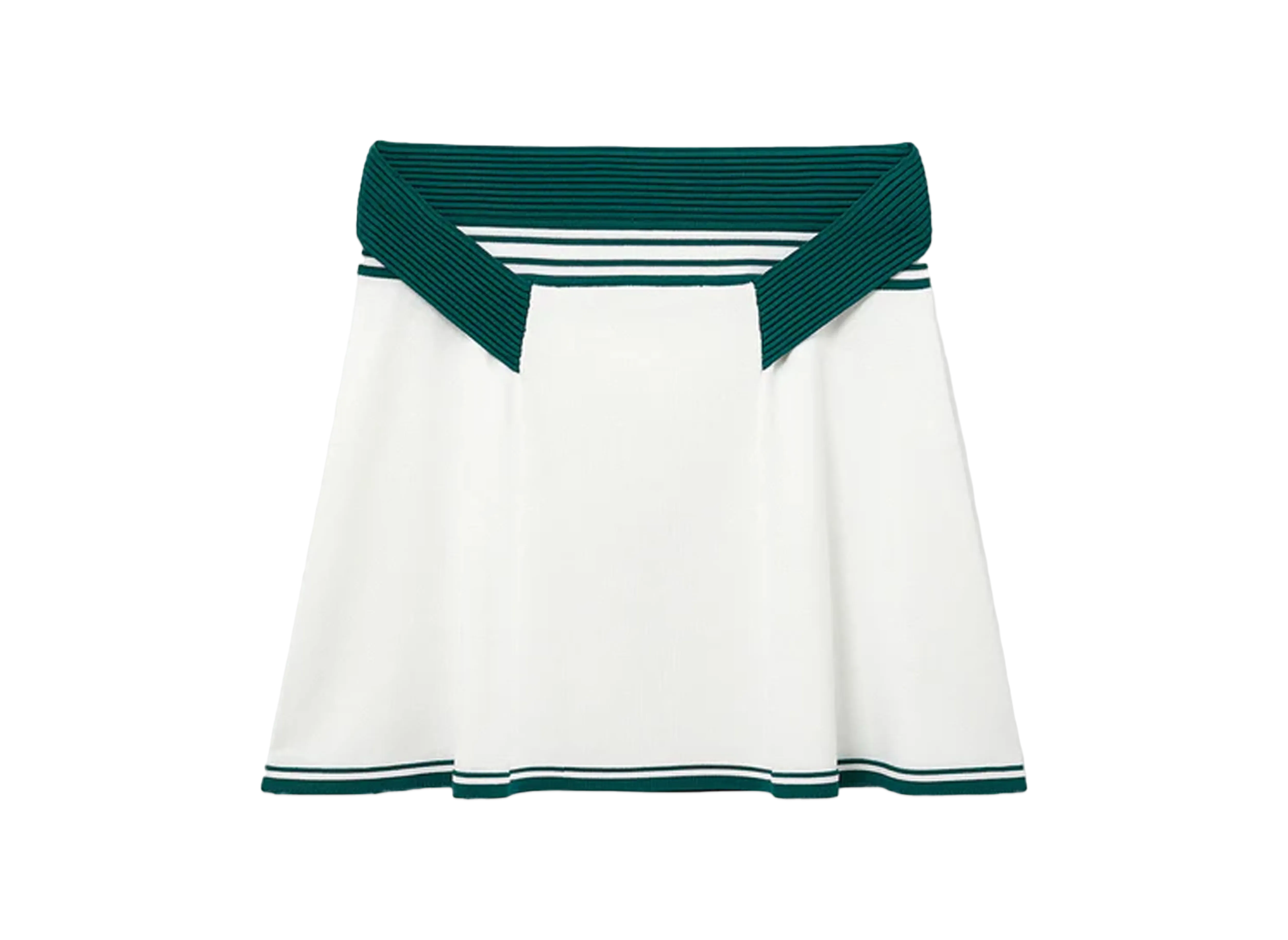 Casablanca Draped Tennis Skirt "White, Green"