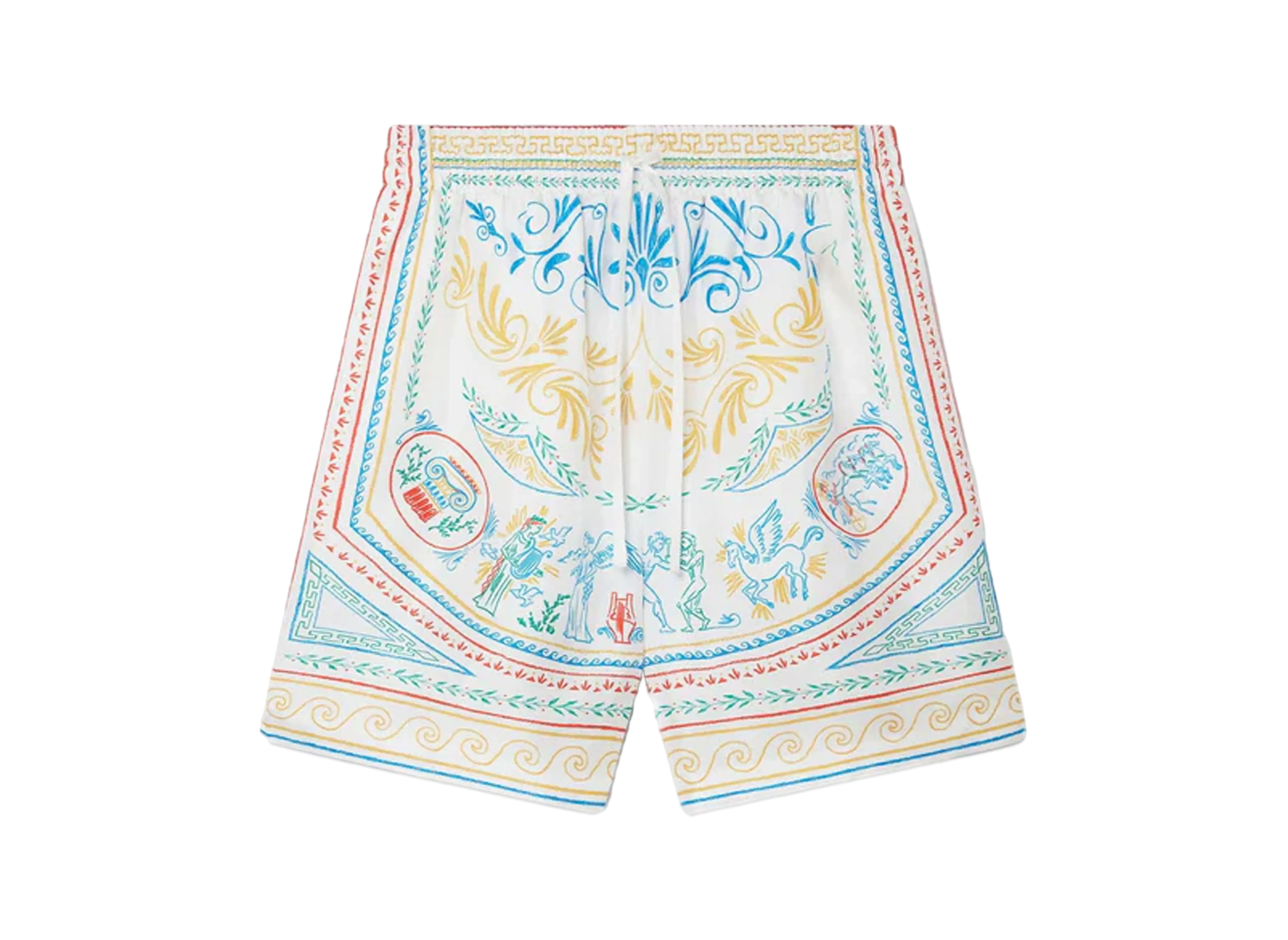 Casablanca Crayon Vase Silk Shorts "Multi"