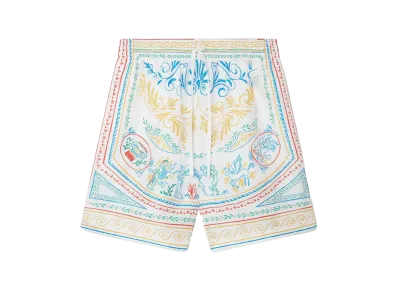 Casablanca Crayon Vase Silk Shorts "Multi"