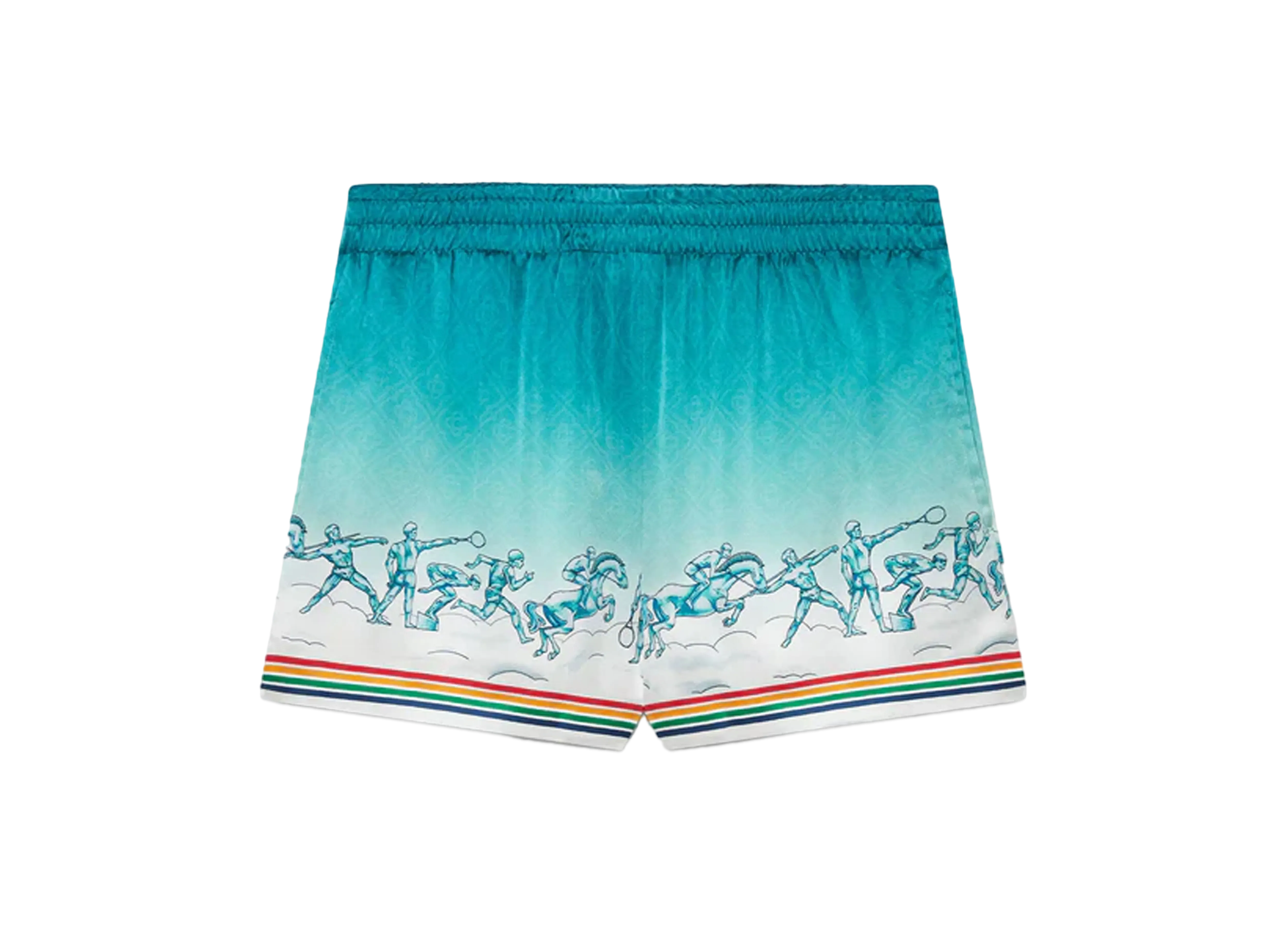 Casablanca La Deesse Du Stade Silk Shorts "Multi"