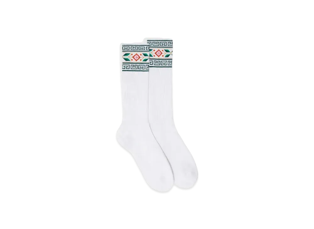 Casablanca Laurel Greek Socks "White"