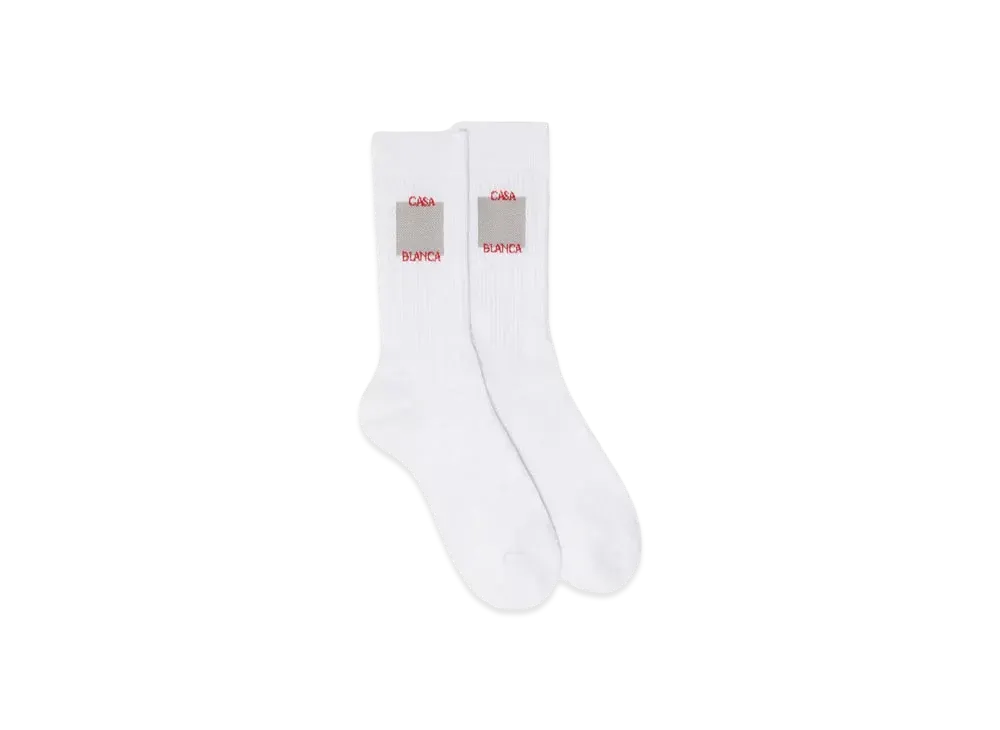 Casablanca Grey Casa Logo Socks "White"