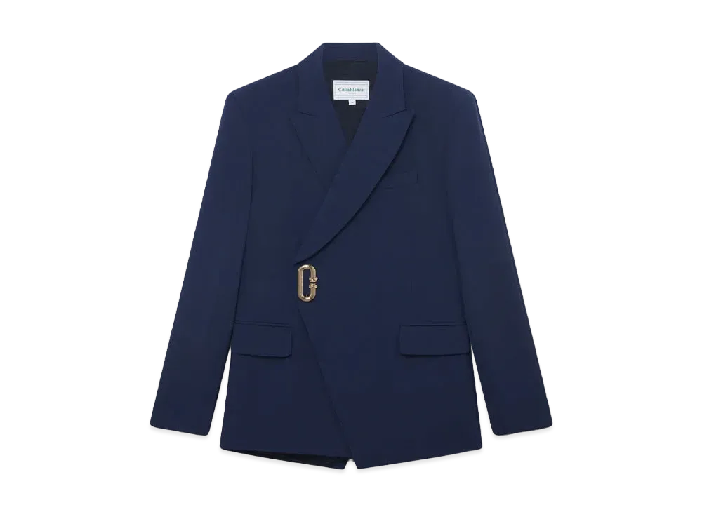 Casablanca Asymmetric Double Breasted Jacket "Navy"