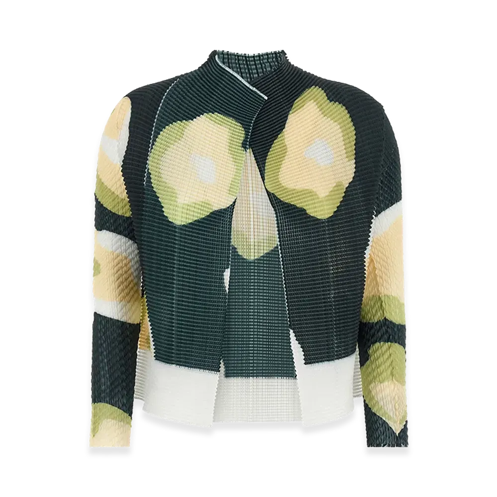 ISSEY MIYAKE Womens Verve Pleats Top Cardigan "Green"