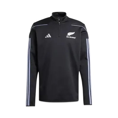 adidas All Blacks Aeroready Warming Long Sleeve Fleece Top "All Black/Blue Spark"