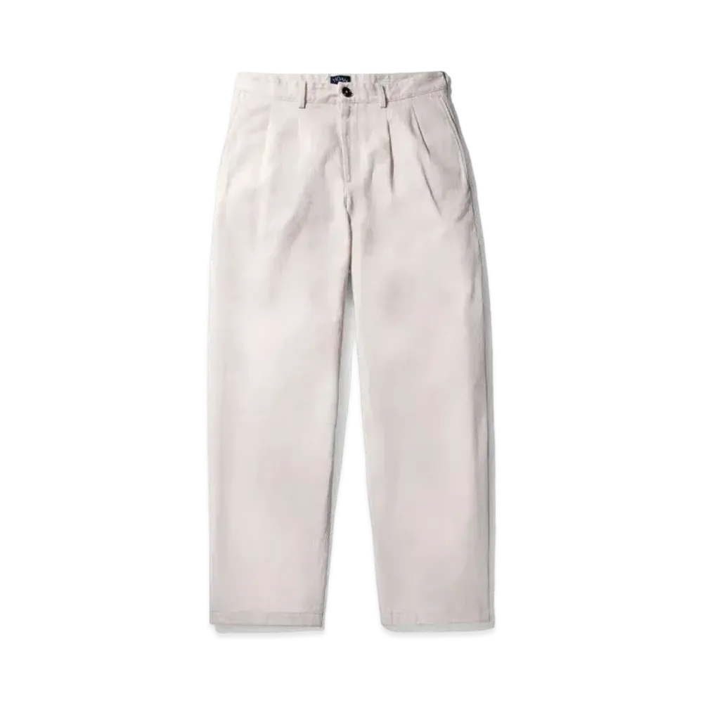 Noah Double-Pleat Herringbone Pant "Natural"