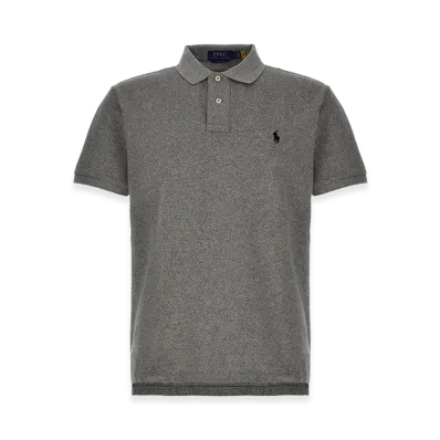 Polo Ralph Lauren Logo Pique Cotton Polo Shirt "Gray"