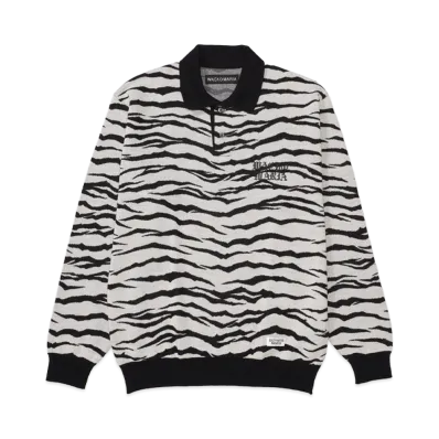 WACKO MARIA Jacquard Knit Polo Shirt "Ivory"