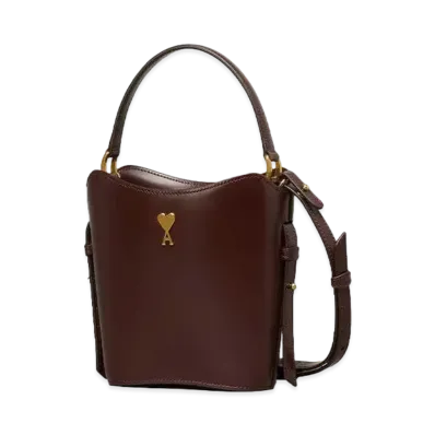 AMI PARIS Mini Bucket Bag "Chocolate"